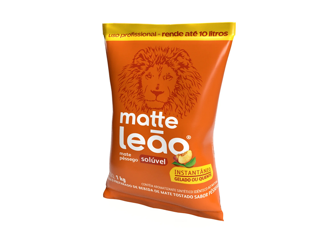 CHÁ MATTE LEÃO SOLÚVEL COM PÊSSEGO 1 KG (CX 10 UN)